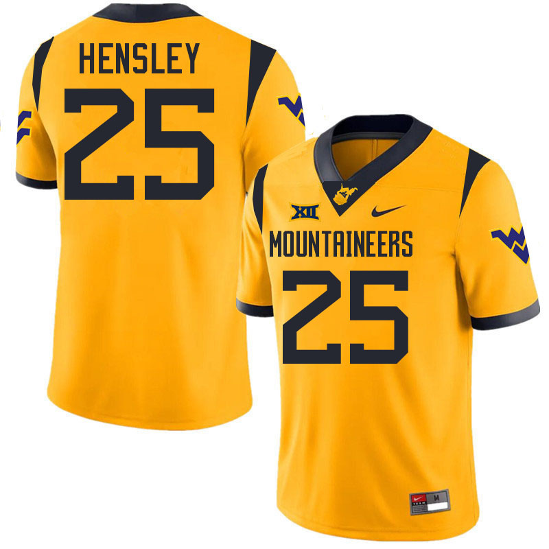 Kade Hensley WVU Jersey,West Virginia Mountaineers #25 Kade Hensley Jersey Youth College-Gold